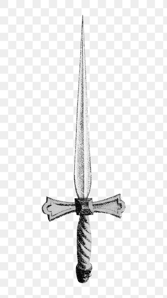 Vintage dagger png illustration on transparent background. Remixed by rawpixel.