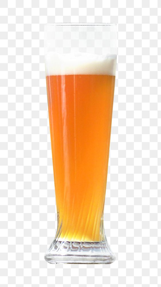 Tall beer glass png, transparent background