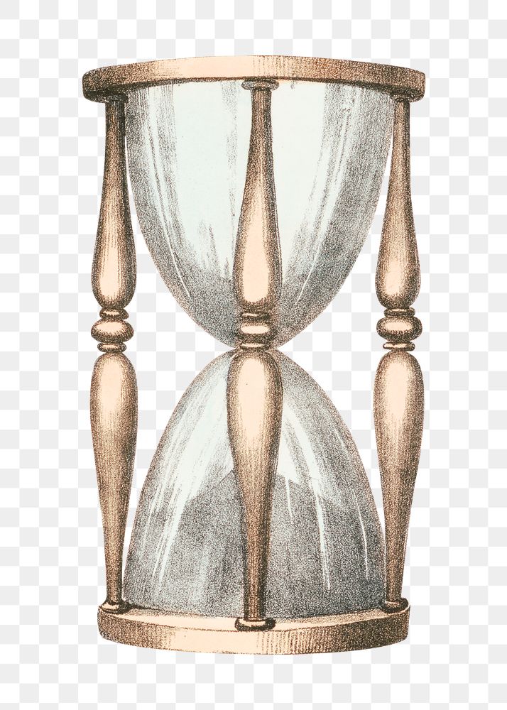 PNG Hourglass, vintage object illustration, transparent background.  Remixed by rawpixel. 