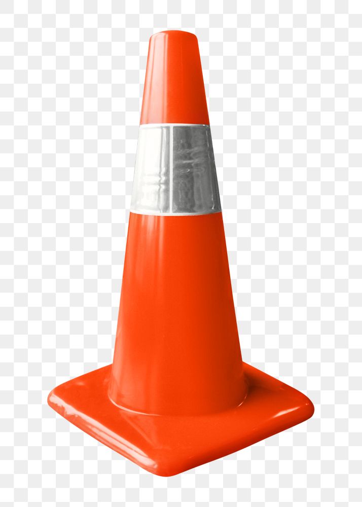 Png traffic cone, isolated image, transparent background