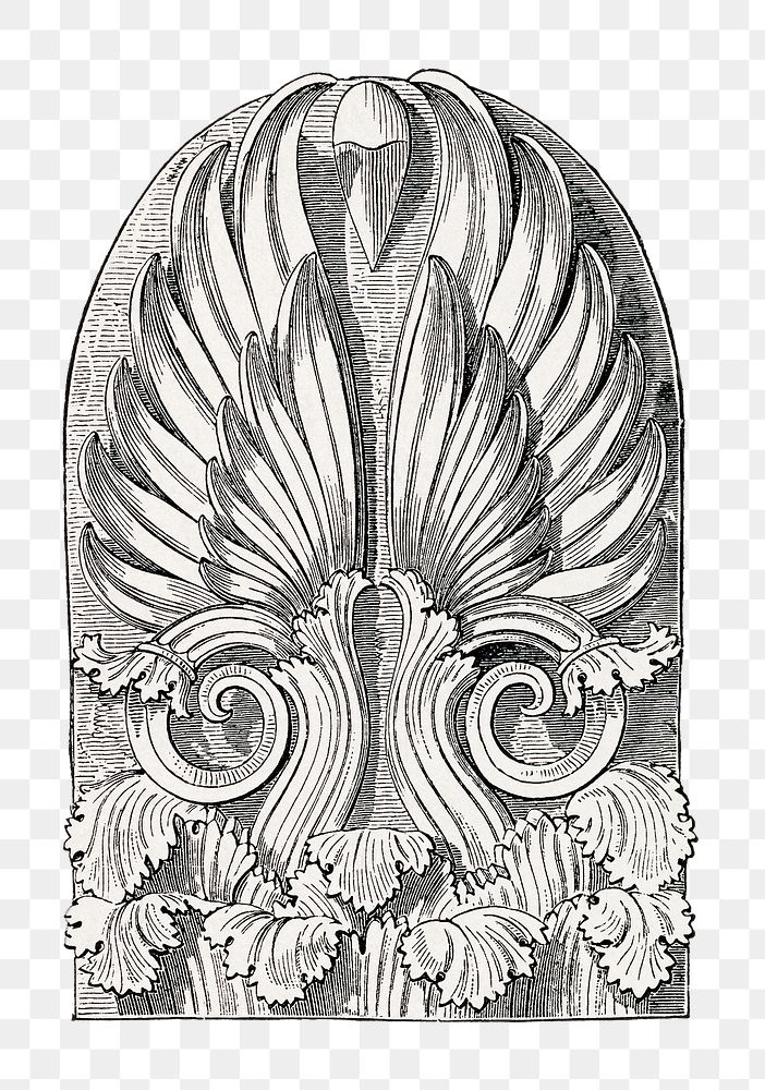 PNG vintage wings ornament element, transparent background