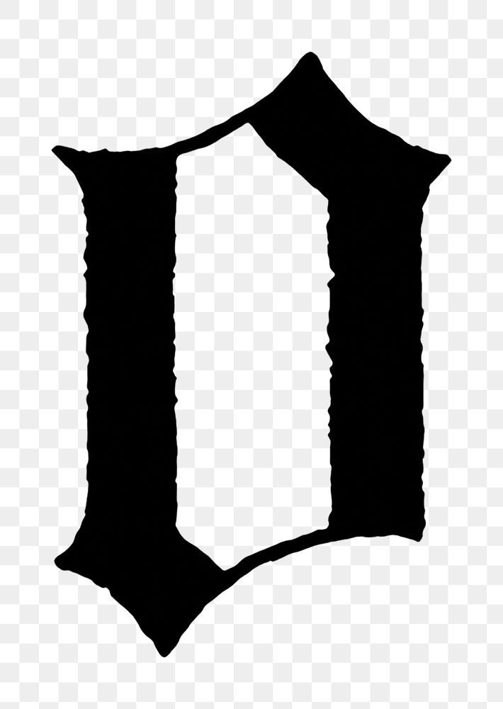 Number 0 PNG, German gothic font, transparent background