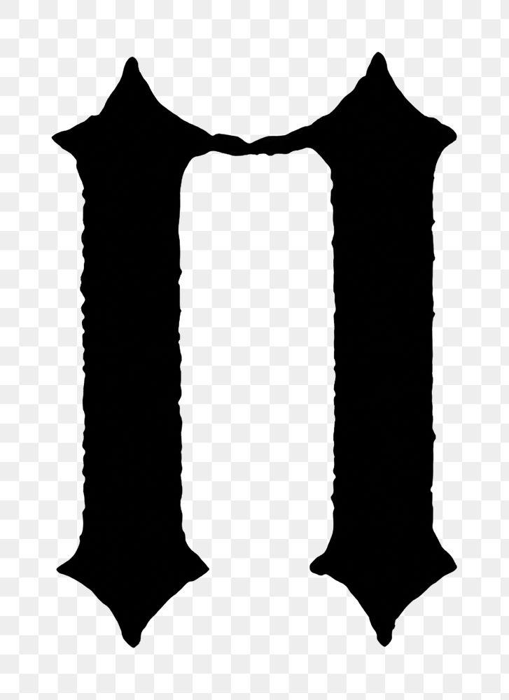 N letter PNG, German gothic font, transparent background