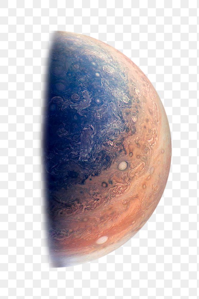 Half Jupiter png sticker, planet surface, transparent background