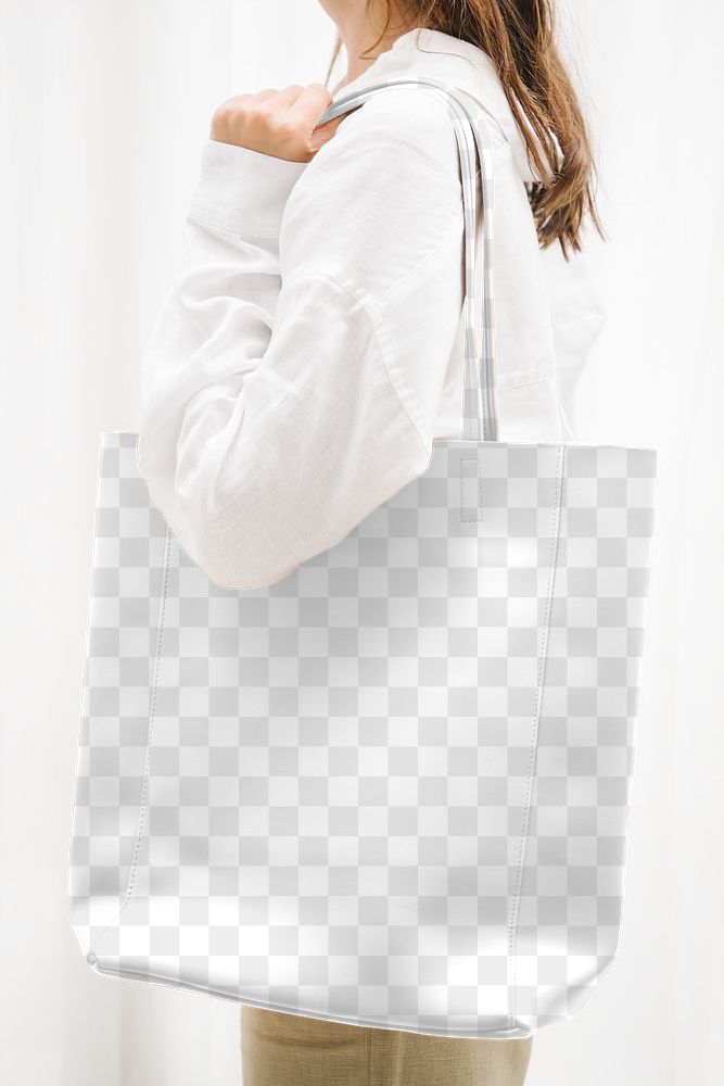 PNG tote bag mockup reusable eco-friendly shopping bag