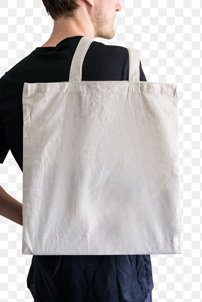 Cotton tote bag mockup png men's apparel