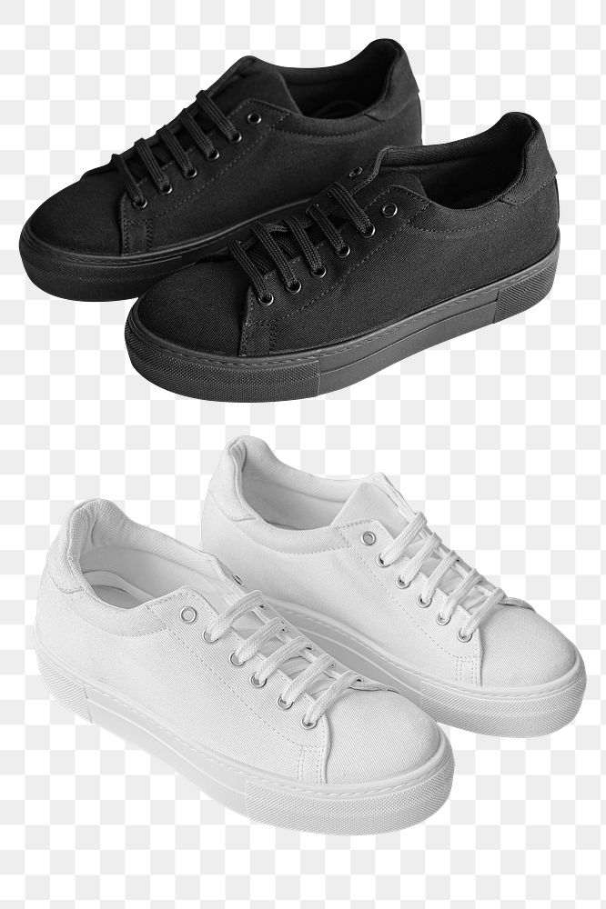 Png black and white sneakers | Free PNG Sticker - rawpixel