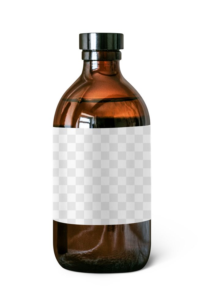 Brown spa bottle png mockup minimal style