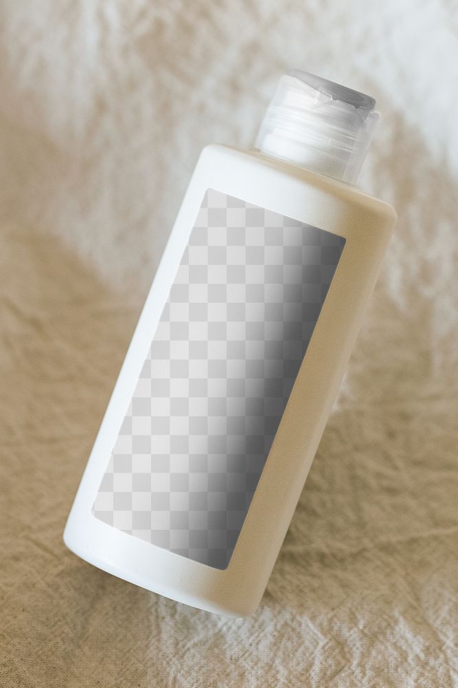 Body lotion bottle png mockup minimal style