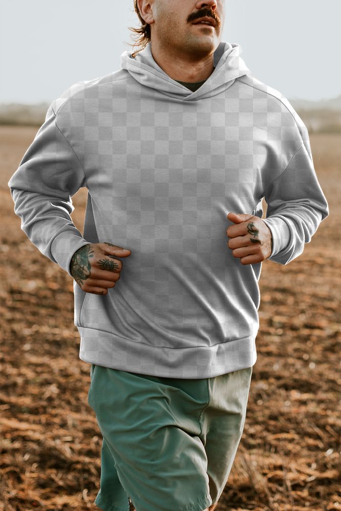 Hoodie png mockup men&rsquo;s sportswear apparel shoot