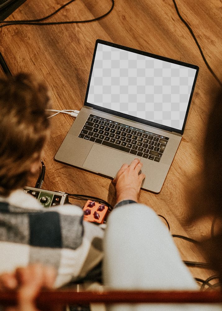 Laptop png screen mockup, digital device image