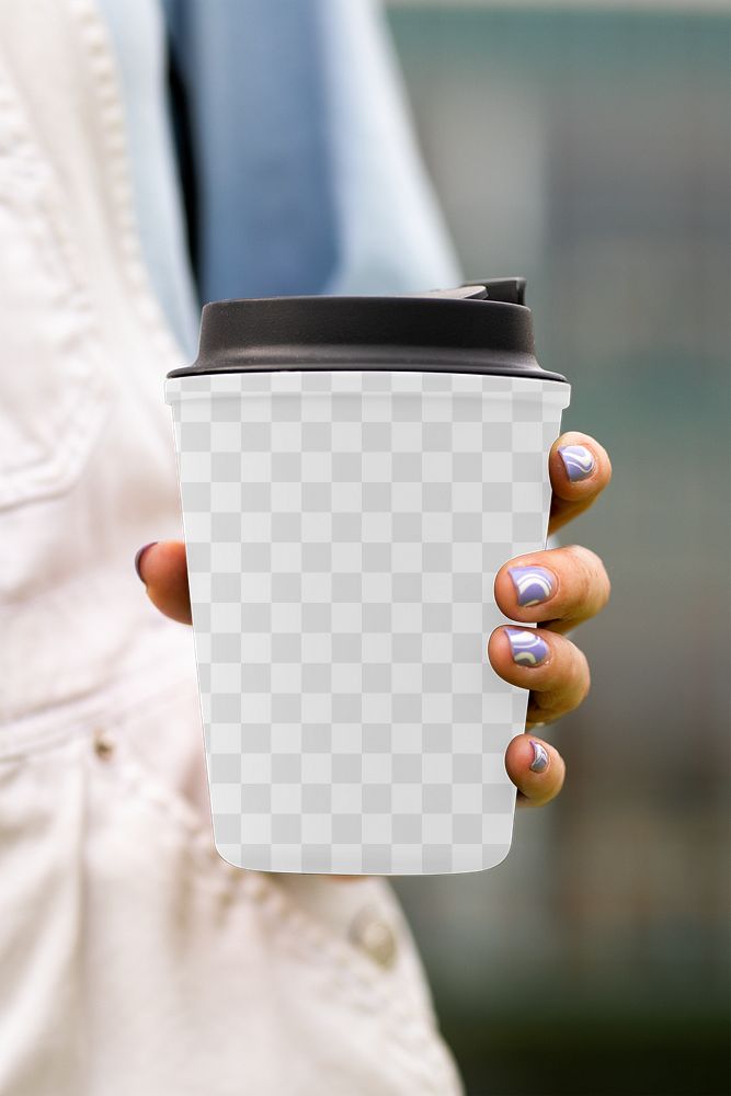 Transparent cup png mockup, for coffee