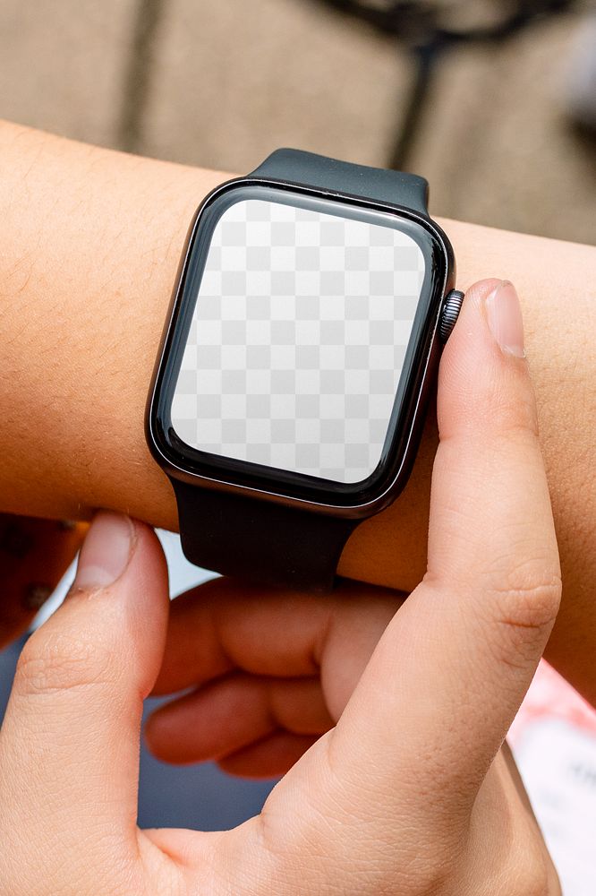 Smartwatch png mockup, transparent screen