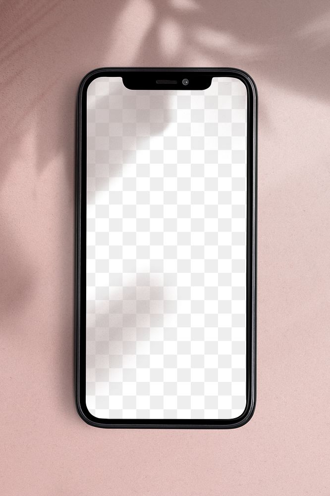 Mobile phone screen mockup png digital device