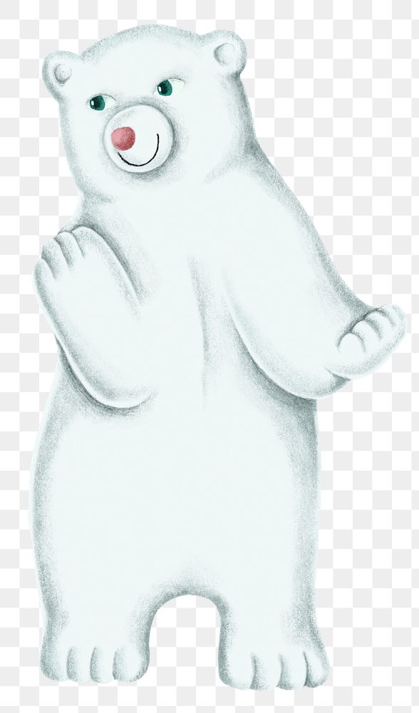 Winter polar bear animal png sticker drawing