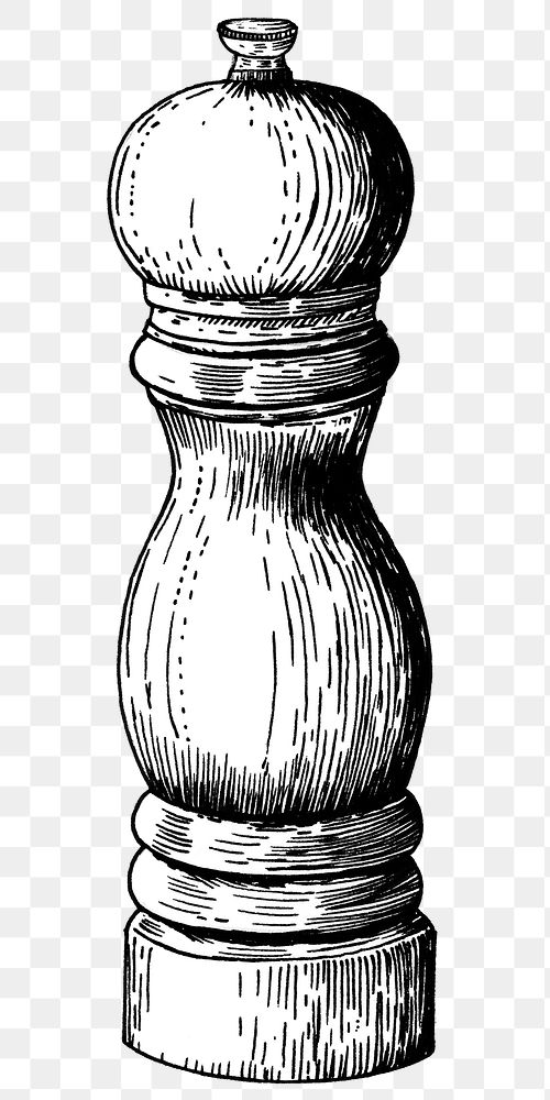 Black and white png pepper mill