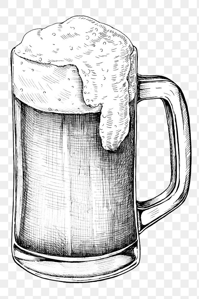 Black and white beer png transparent