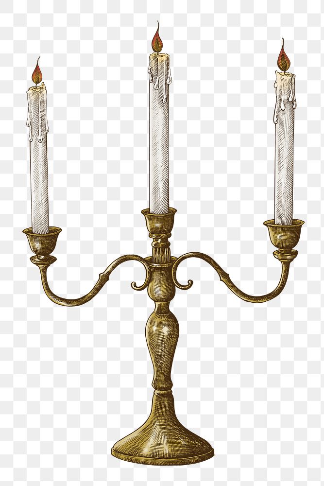 Hand drawn retro copper candle holder design element