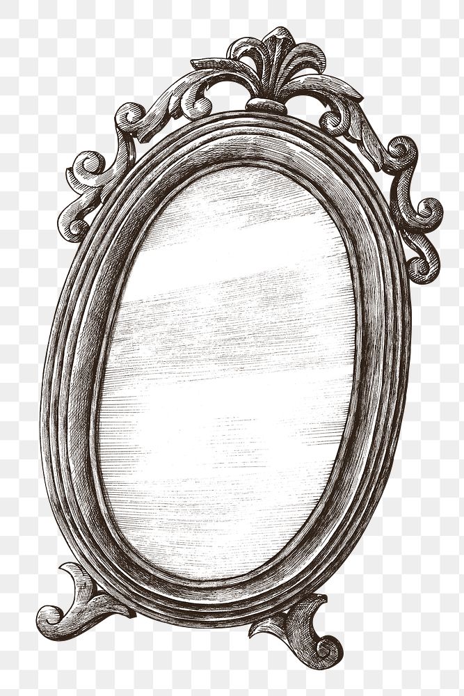 Hand drawn vintage mirror design element