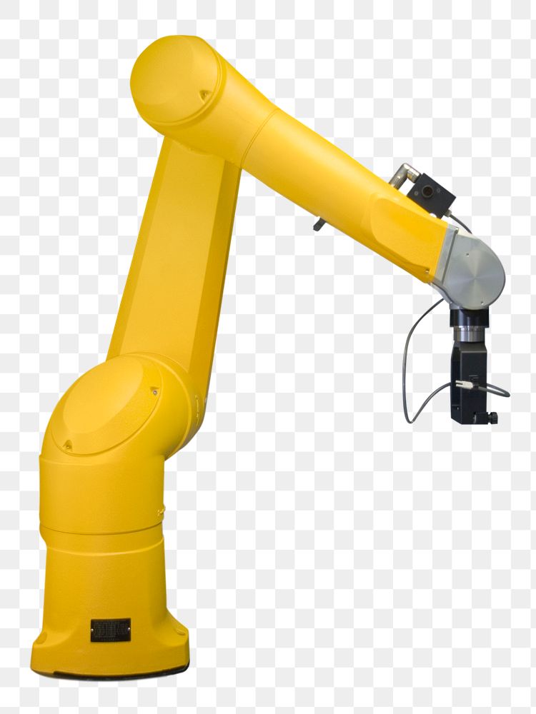 PNG robotic arm, smart factory technology collage element, transparent background