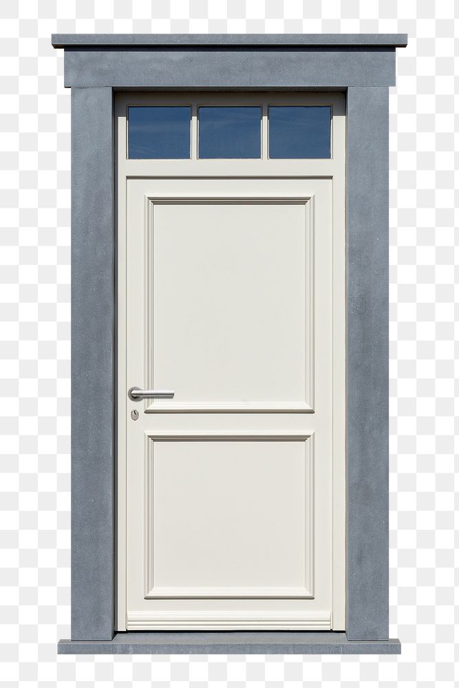 White entrance door png clipart, interior design with paneling