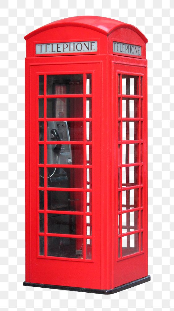 Red telephone box png clipart, London's public communication service, transparent background