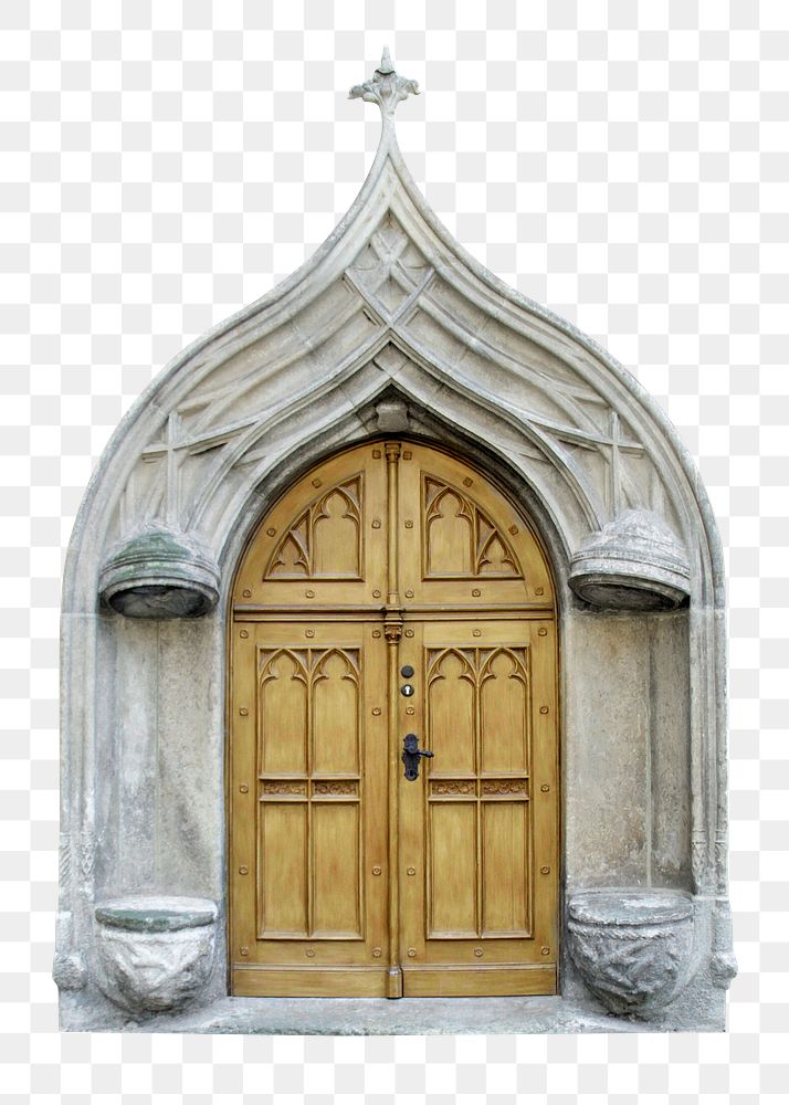 Gothic church png door clipart, medieval architecture