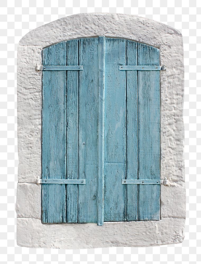 Rustic battened png window clipart, blue architecture design