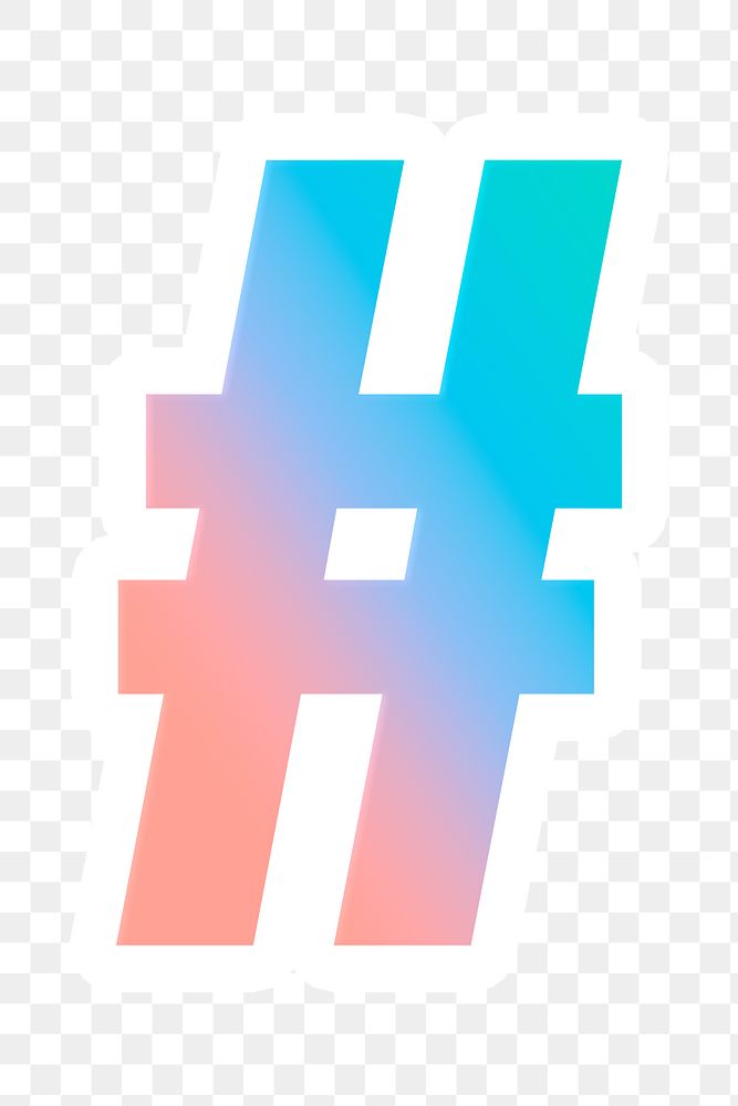 Hashtag gradient symbol icon png