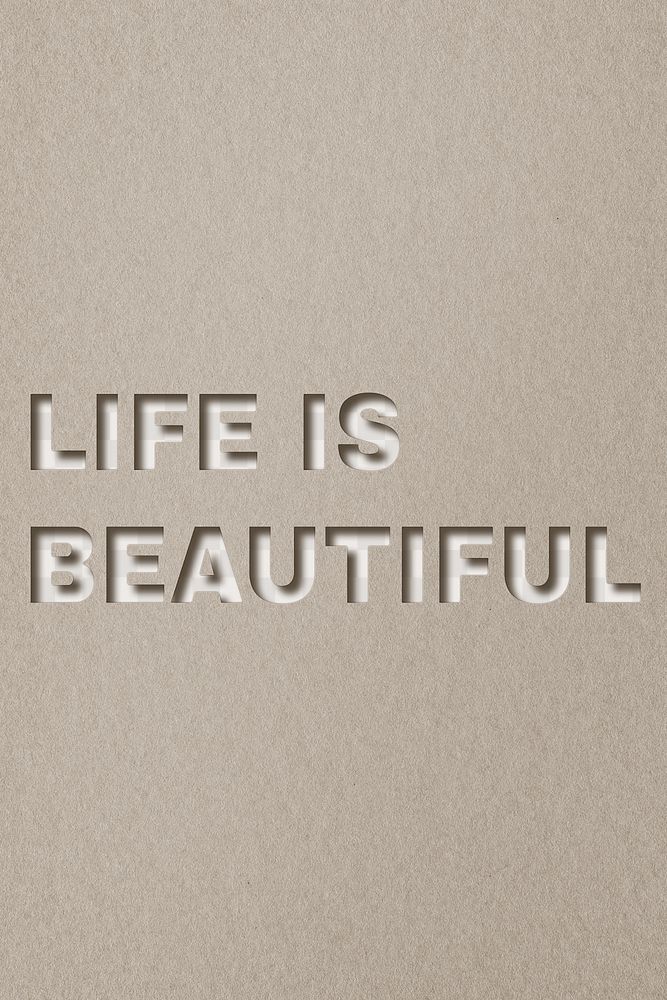 Life is beautiful png 3d | Free PNG - rawpixel