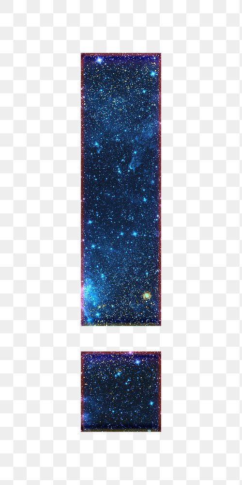 Exclamation mark png galaxy effect blue symbol