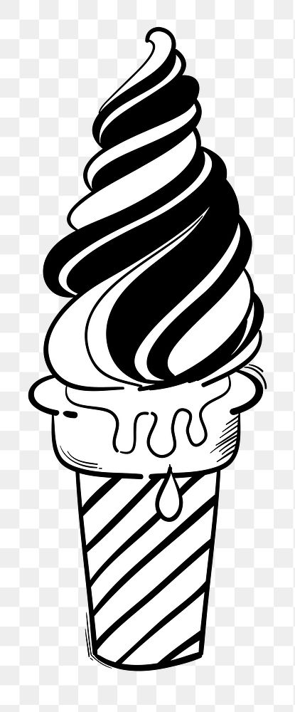 Png bw soft serve doodle | Free PNG Sticker - rawpixel