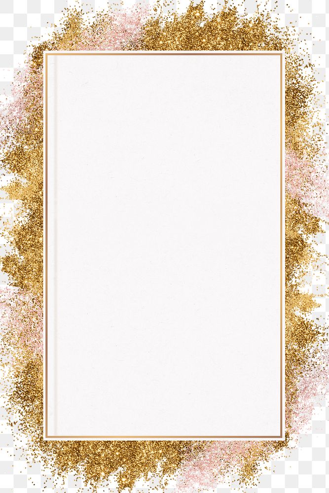 Gold glitter frame png festive | Free PNG Sticker - rawpixel