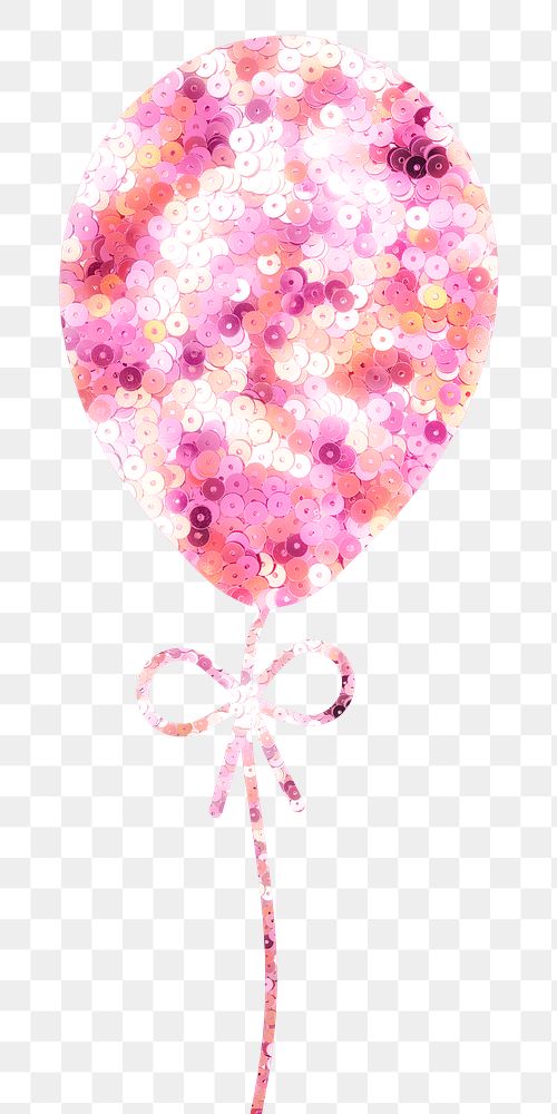 Png balloon pink sequin valentine&rsquo;s festival sticker