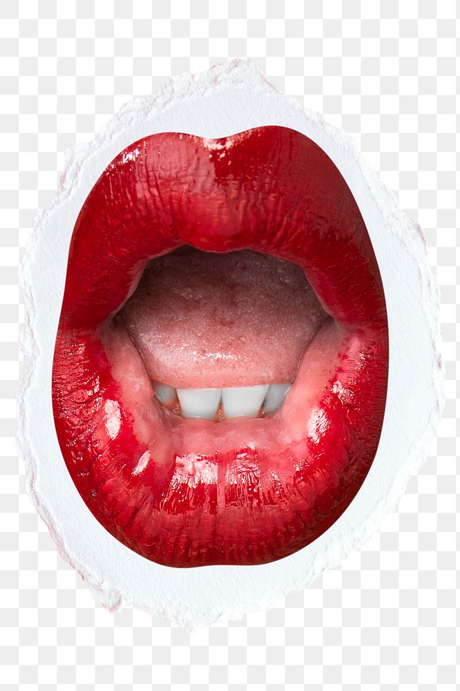 Lips PNG 'Ooh' woman&rsquo;s expression cool sticker