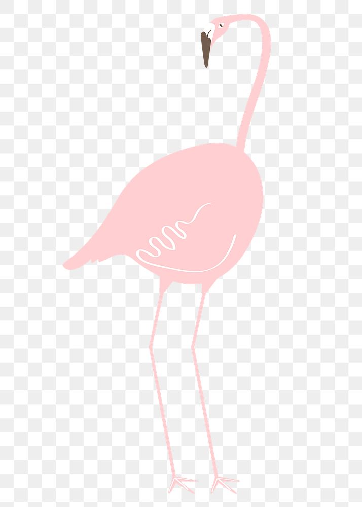 Pink flamingo png sticker, aesthetic tropical collage element on transparent background