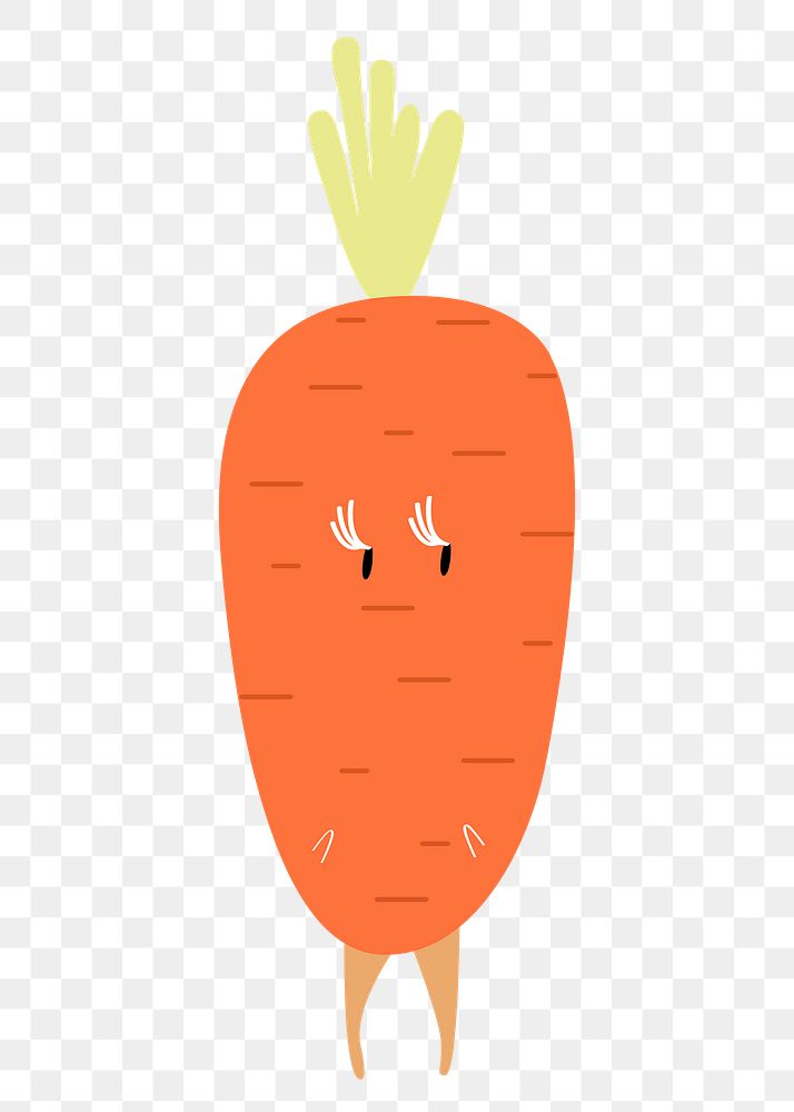 Cute carrot png sticker, healthy food cartoon on transparent background