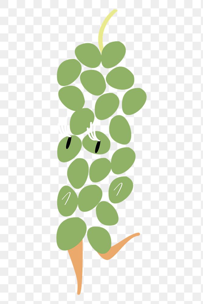 Green bean png sticker, vegetable cartoon on transparent background