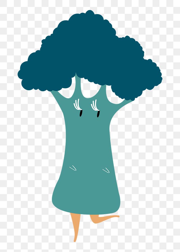 Cute broccoli png sticker, vegetable cartoon on transparent background