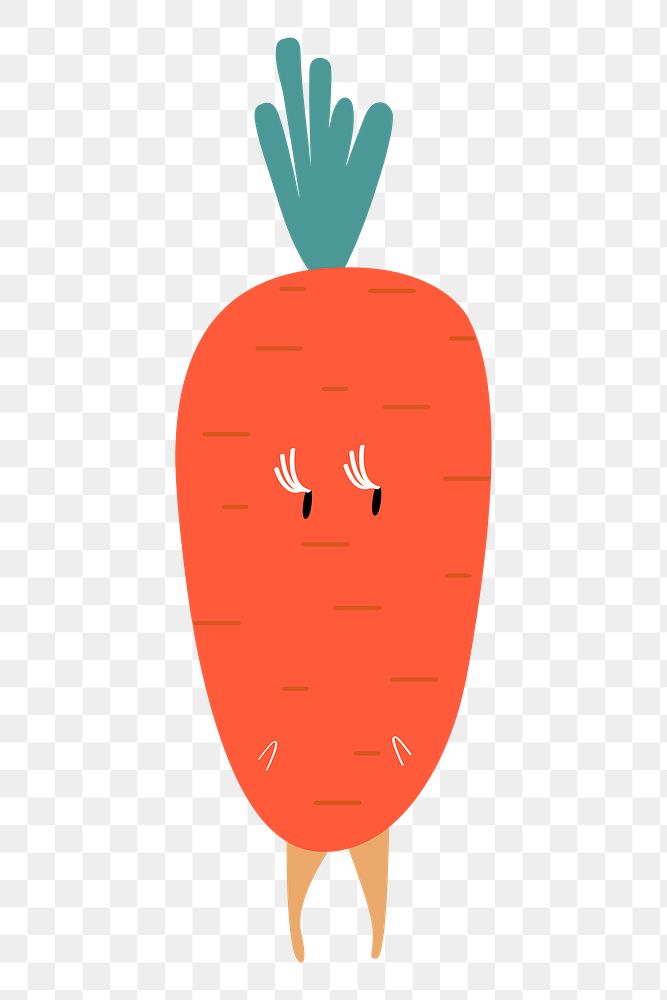 Cute carrot png sticker, healthy food cartoon on transparent background