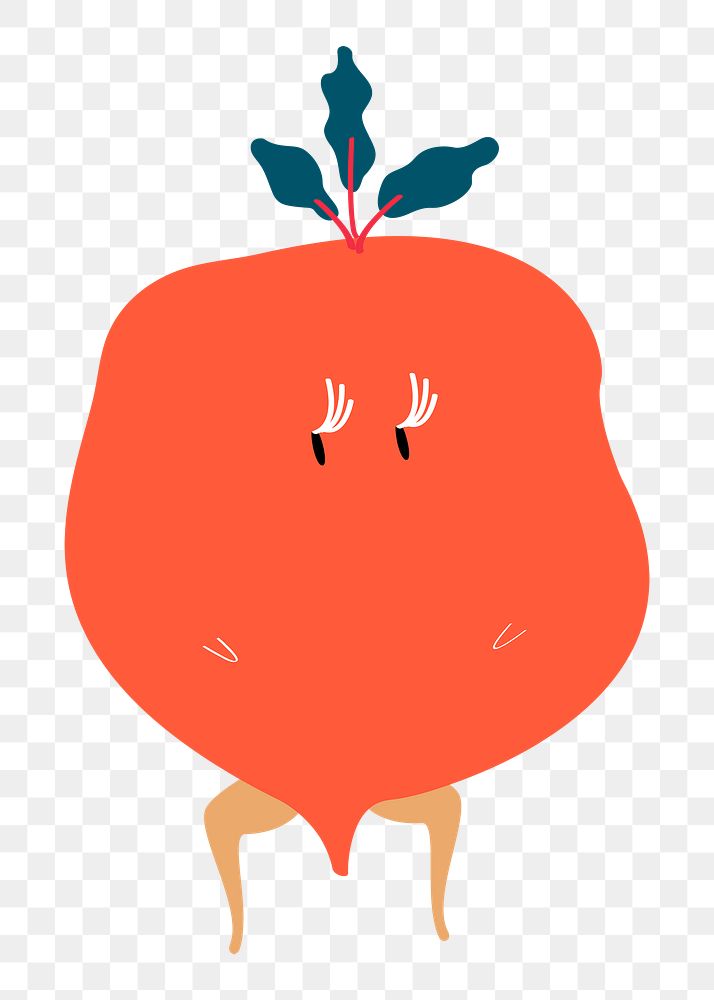 Orange radish png sticker, Chinese vegetable cartoon on transparent background