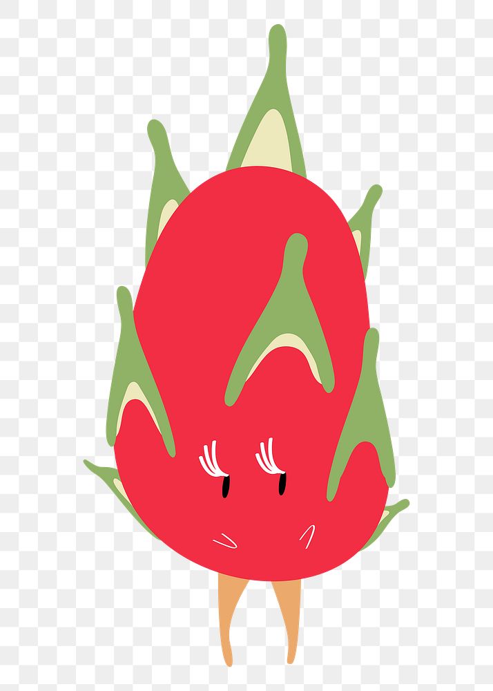 Dragon fruit png sticker, healthy food cartoon on transparent background