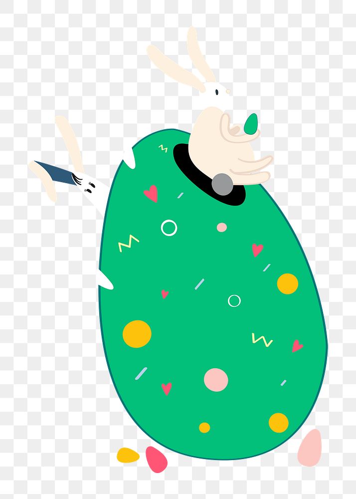 Cute Easter egg png sticker, celebration cartoon illustration on transparent background