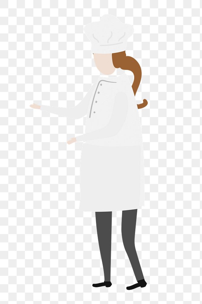 Female chef png clipart, culinary artist, job illustration