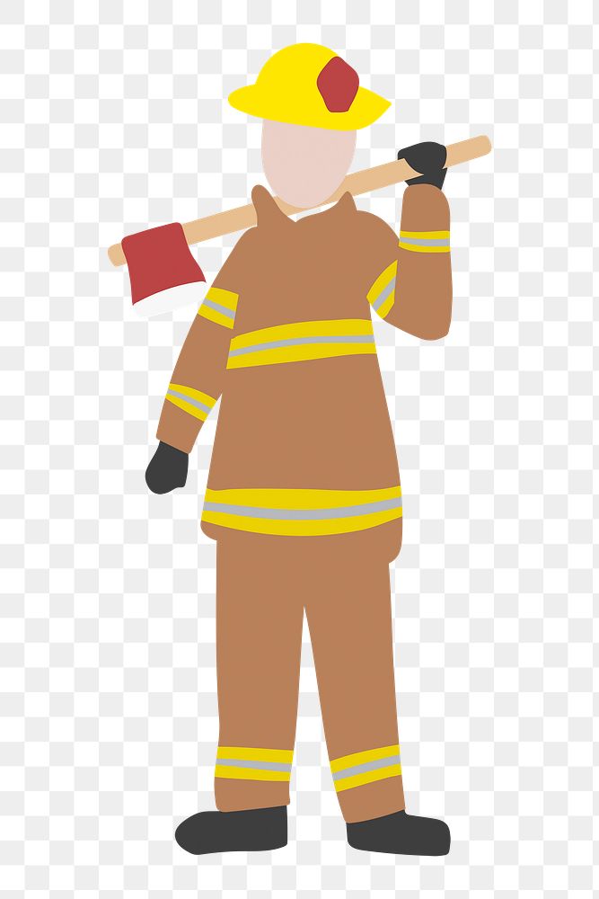 Firefighter worker png clipart, emergency service, job illustration