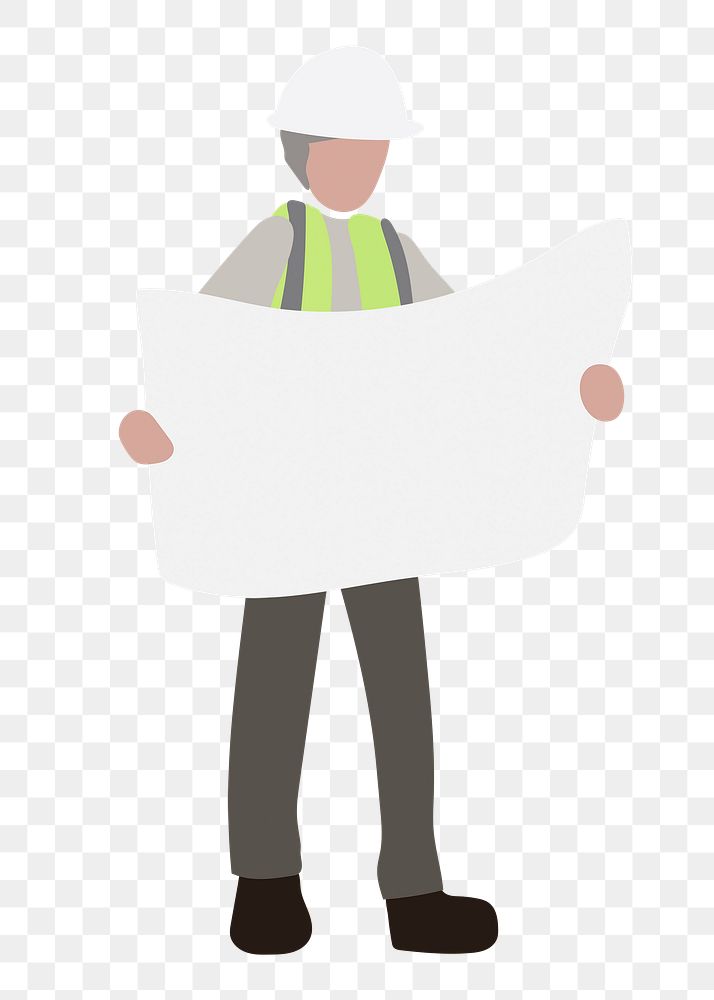 Architect png clipart, occupation character illustration