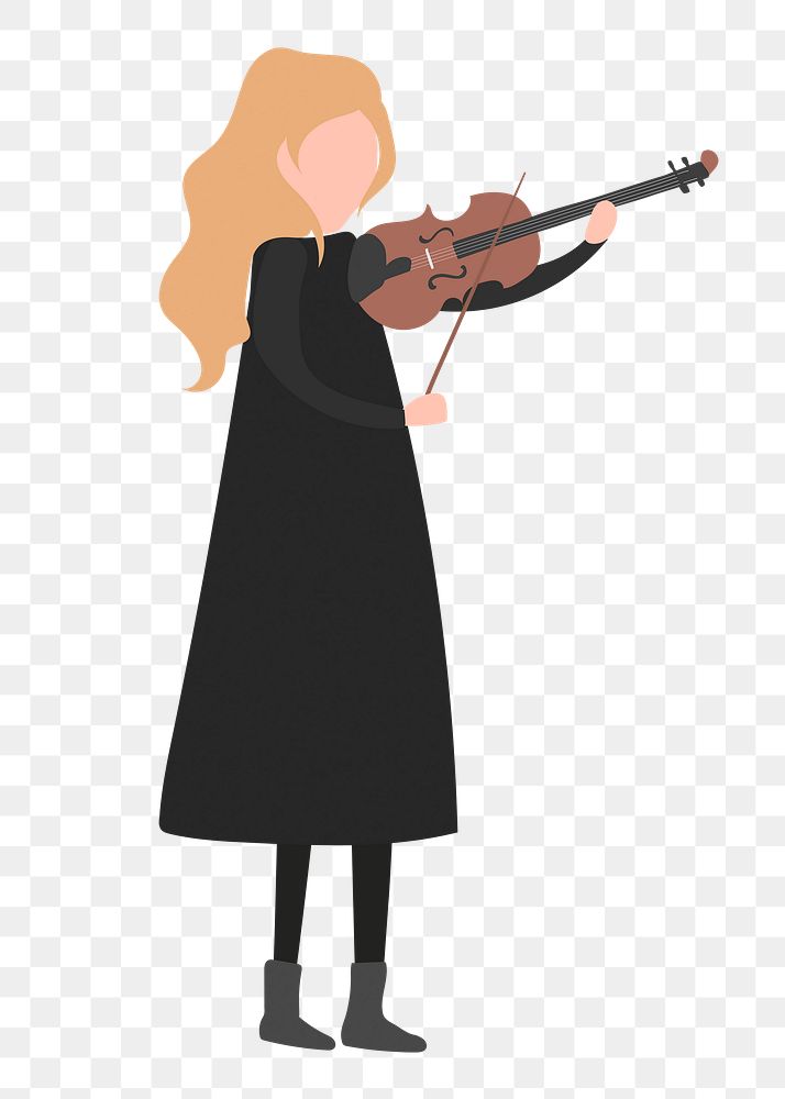 Female violinist png clipart, musician job illustration