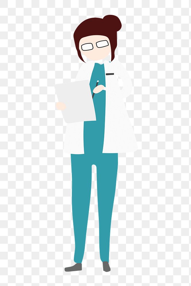Female doctor png clipart, medical worker, jobs illustration