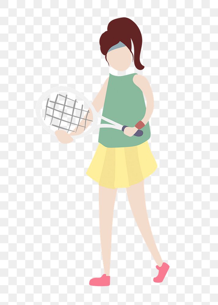 Tennis player png clipart, female athlete, character illustration