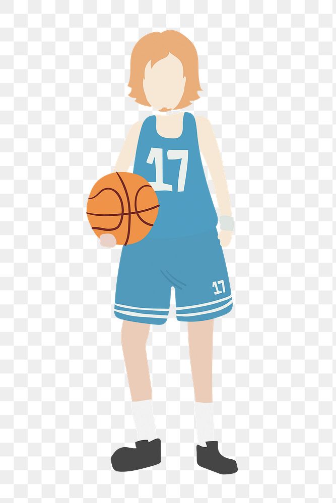 Basketball player png clipart, athlete, character illustration